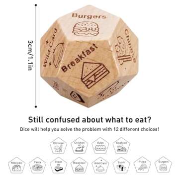 Kykake Food Decision Dice - Fun Gift for Couples & Friends