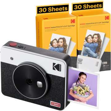 KODAK Mini Shot 3 Retro - Instant Digital Camera & 60 Photo Sheets