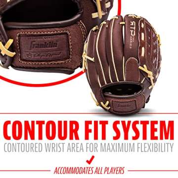 Franklin Sports Baseball Gloves - RTP Pro Baseball Fielding Glove - Infield Glove - 10", Brown