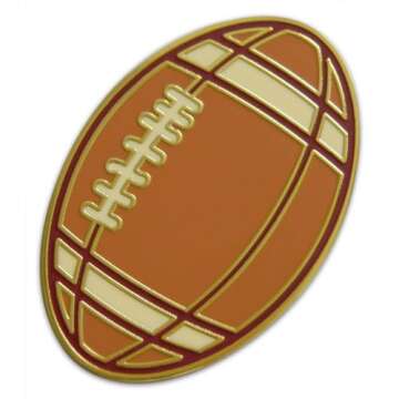 Novel Merk Football - Sports Coach & Player Lapel Pin, Hat Pin & Tie Tack Set - with Clutch Back (3-Foot Ball)