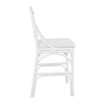 KOUBOO Chippendale Rattan Kitchen Counter Chair, Kitchen Island Seating, Kitchen Furniture, Bohemian Decor, Contemporary Seating, Off White Upholstery, White