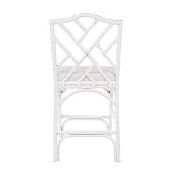 KOUBOO Chippendale Rattan Kitchen Counter Chair, Kitchen Island Seating, Kitchen Furniture, Bohemian Decor, Contemporary Seating, Off White Upholstery, White