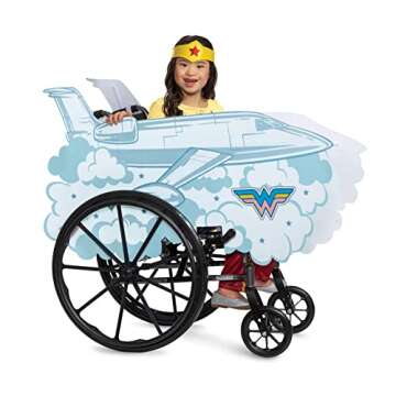 Disguise Wonder Woman Adaptive Wheelchair Cover Costume Accessory, Official Wonder Woman Rolling Costume for Wheelchair