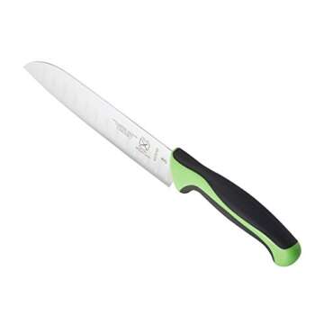 Mercer Culinary Millennia Colors 7-Inch Granton Edge Santoku Knife, Green