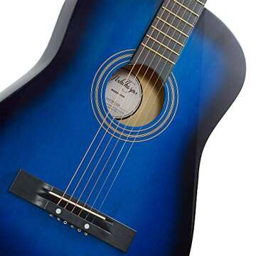 Ashthorpe 38-inch Beginner Acoustic Guitar Package (Blue), Basic Starter Kit w/Gig Bag, Strings, Strap, Tuner, Pitch Pipe, Picks