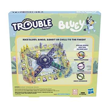 Hasbro Gaming Trouble: Bluey Edition Board Game for Kids