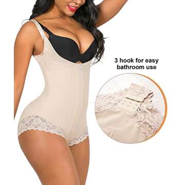 SHAPERX Women's Tummy Control Shapewear Bodysuit