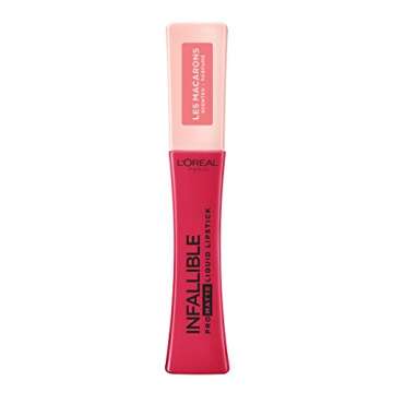 L'Oreal Paris Makeup Infallible Pro Matte Les Macarons Scented Matte Liquid Lipstick, Highly Pigmented, Longwear, Waterproof and Smudge Proof, Framboise Frenzy, 0.21 fl; oz.