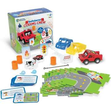 Learning Resources Switcheroo Coding Crew - 46 Pieces, Ages 4+ STEM Toy for Kids, Interactive Robot, Gifts for Boys and Girls