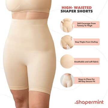 SHAPERMINT Body Shaper Shorts for Tummy Control