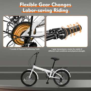 Foldable 20-inch Bike with 7 Gears & Disc Brakes