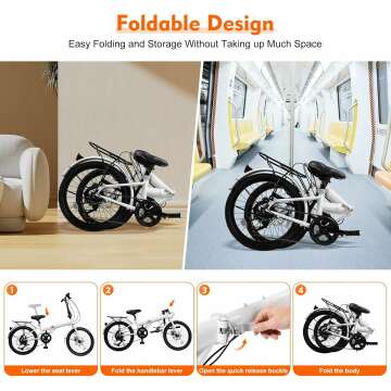 Foldable 20-inch Bike with 7 Gears & Disc Brakes