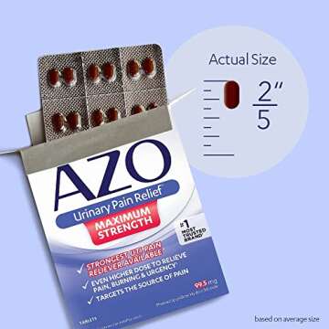 AZO Urinary Pain Relief Maximum Strength, FSA/HSA Eligible, Fast relief of UTI Pain, Burning & Urgency, Targets Source of Pain, #1 Most Trusted Brand, 24 Tablets