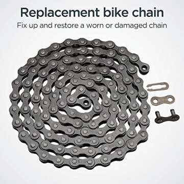 Schwinn Bike Chain, 1/2" X 1/8" Basic Chain, 112 Total Links, for Non-Derailleur Bikes, BMX, Fixies, Cruisers, Track, and Single Speed Bikes