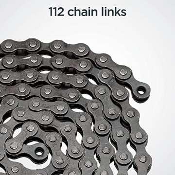 Schwinn Bike Chain, 1/2" X 1/8" Basic Chain, 112 Total Links, for Non-Derailleur Bikes, BMX, Fixies, Cruisers, Track, and Single Speed Bikes