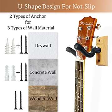 Onmiwod Guitar Wall Mounts - Ash Hardwood Holders