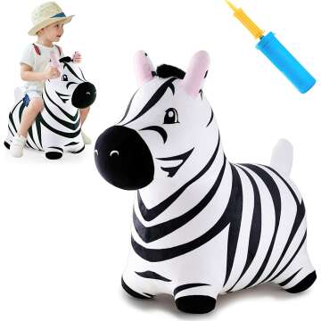 iPlay, iLearn Bouncy Pals Zebra Hopper Toy for Kids