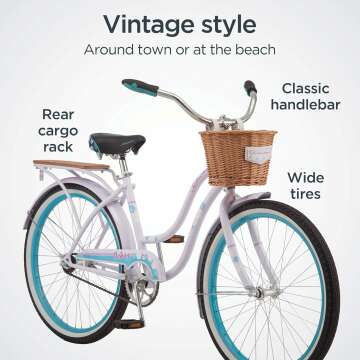 Schwinn Beach Cruiser Bike: All Ages, 24/26 Inch