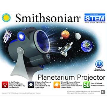 Smithsonian Optics Room Planetarium and Dual Projector Science Kit, Black/Blue, Age 8 and Up