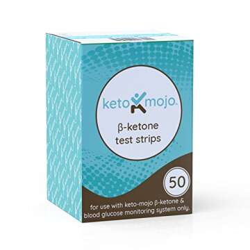 Keto-Mojo 50 Blood Ketone Test Strips, Precision Measurement for Diabetes & Low-Carb Weight Loss, Monitor Your Diabetic & Ketogenic Diet for Nutritional Ketosis, Strips Work Only in Keto-Mojo Meters