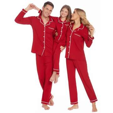 Festive Red Christmas Family Pajamas Set - Women’s M