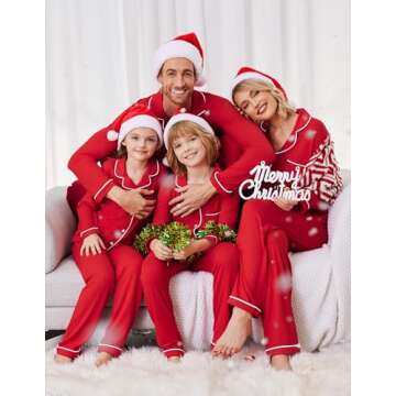 Festive Red Christmas Family Pajamas Set - Women’s M