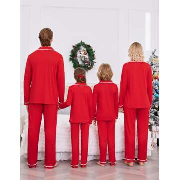 Festive Red Christmas Family Pajamas Set - Women’s M