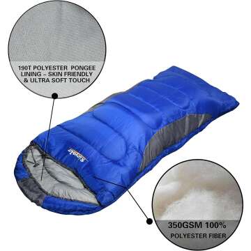 0 Degree Winter Sleeping Bags for Camping Adults