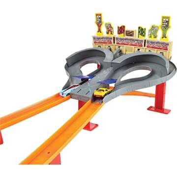 Hot Wheels Toy Car Track Set Super Speed Blastway Playset, Dual-Track Racing for 1 or 2 Players, Includes 1:64 Scale Car