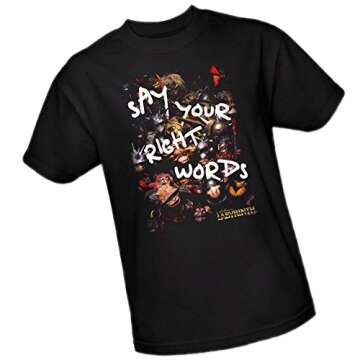 Jim Henson Right Words - Labyrinth Adult T-Shirt, XX-Large Black