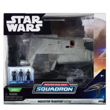 STAR WARS Micro Galaxy Squadron Inquisitor Transport Scythe - 7-Inch Starship Class Vehicle with Three 1-Inch Micro Figure Accessories