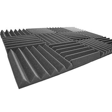 Pro Studio Acoustics - Charcoal - 12"x12"x2" Acoustic Wedge Foam Absorption Soundproofing Tiles - 12 Pack