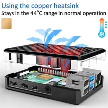 Miuzei Raspberry Pi 4 Aluminium Case - Cooling & Protection