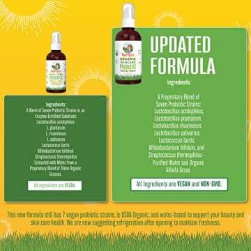 Topical Probiotic Liquid USDA Organic Topical Probiotics for Digestive Health Lactobacillus Acidophilus Probiotic Gut Health & Immune Support Supplement Vegan Non-GMO Gluten Free 4 Fl Oz