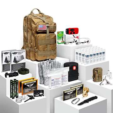 EVERLIT 72 Hours 3 Day Earthquake Emergency Kit Bugout Go Bag Emergency Kit Survival Kit Backpack for Family, Preparedness for Hurricanes, Floods, Tsunami, Other Disasters