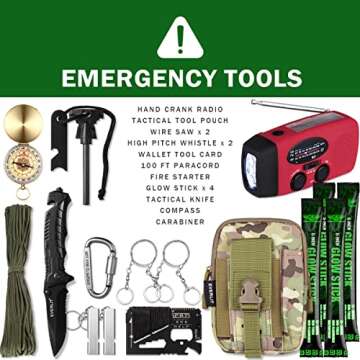 EVERLIT 72 Hours 3 Day Earthquake Emergency Kit Bugout Go Bag Emergency Kit Survival Kit Backpack for Family, Preparedness for Hurricanes, Floods, Tsunami, Other Disasters