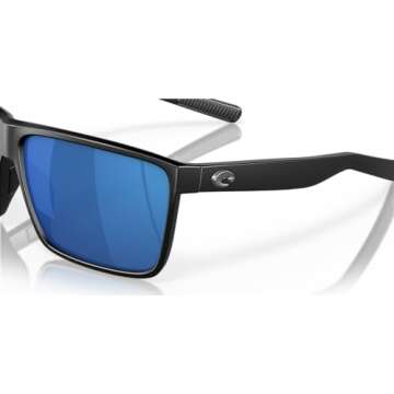 Costa Del Mar Sunglasses - Matte Black Frame, Blue Lens