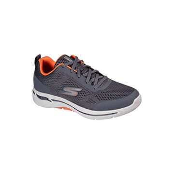 Skechers Men's Gowalk Arch Fit-Athletic Workout Walking Shoe with Air Cooled Foam Sneaker, Charcoal/Orange, 11.5 X-Wide