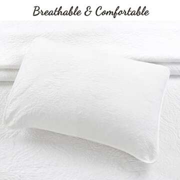 Cozy Line Home Fashions Bailee Matelasse Medallion Solid White 100% Cotton Bedding Quilt Set, Reversible Luxury Chic Bedspread Coverlet (Medallion White, King - 3 Piece)