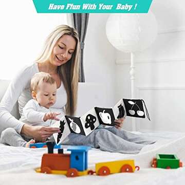 Baby Soft Book Cloth Books, Early Education Cot & Pram use Toys for Babies, Infant Books Bath Book Best Tummy-Time Christmas Toys Gifts for 0-3 3-6 6-9 12-18 Months 1-2 Year Old Boys Girls