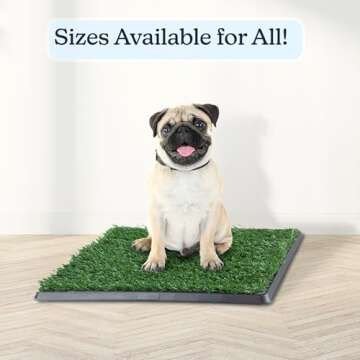 Artificial Grass Puppy Pee Pad for Dogs and Small Pets - 16x20 Reusable 3-Layer Training Potty Pad with Tray - Dog Housebreaking Supplies by PETMAKER