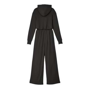 RIVET UTILITY Super Soft Brushed Fleece Black Jumpsuit for Comfort & Style - L