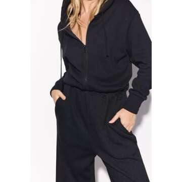 Soft Fleece Black Jumpsuit by RIVET UTILITY - L