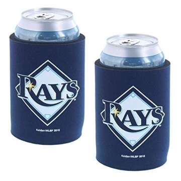 Kolder MLB Team Logo Baseball Can Cooler Holder - 2-Pack (Tampa Bay) Rays