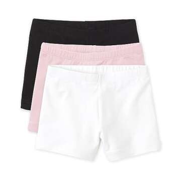 Girls Cartwheel Short Leggings - Black/Shell/White