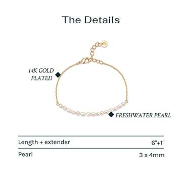 PAVOI Freshwater Pearl Bracelet - Yellow Gold Plated Elegance