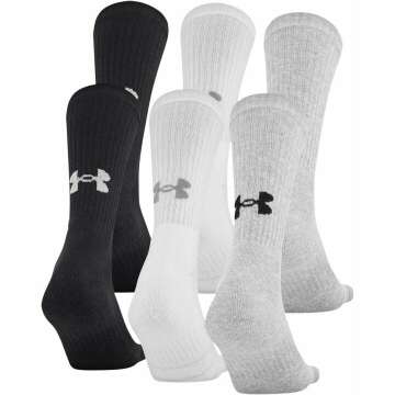 Under Armour Adult Training Cotton Crew Socks, Multipairs