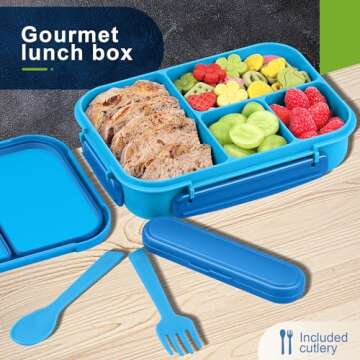 Demiue Leak-Proof Bento Box - 4 Compartments, BPA Free