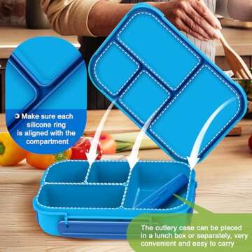 Demiue Leak-Proof Bento Box - 4 Compartments, BPA Free