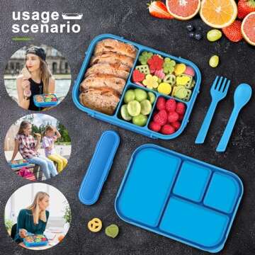 Demiue Leak-Proof Bento Box - 4 Compartments, BPA Free